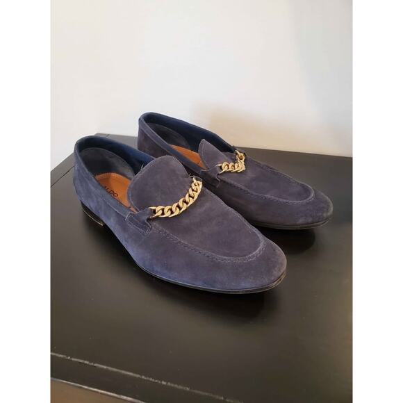 Men\'s Size 12 Aldo Dark Navy Suede Dress Shoes main image 4